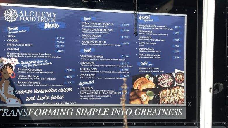 Alchemy Restaurant - Louisville, KY menu_pic