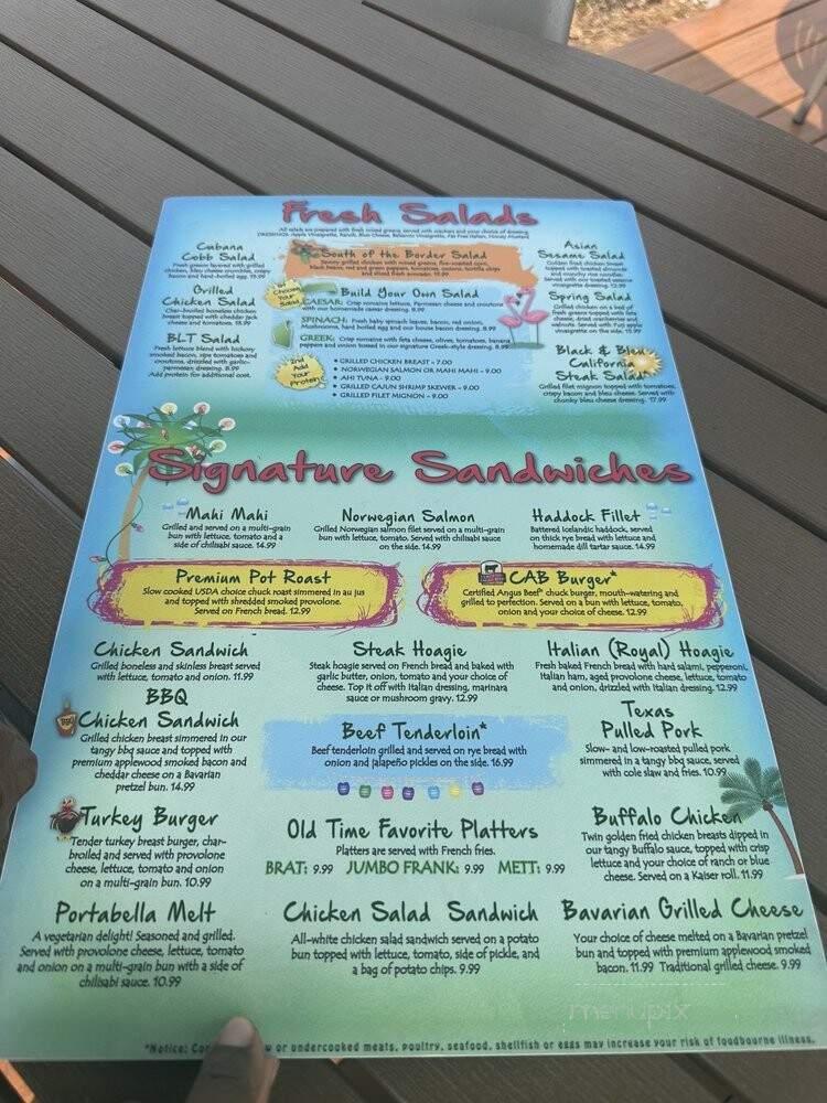 Cabana On the River - Cincinnati, OH menu_pic