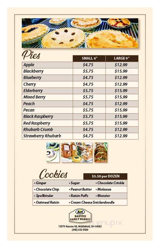 Nauvoo Family Market - Middlefield, OH menu_pic