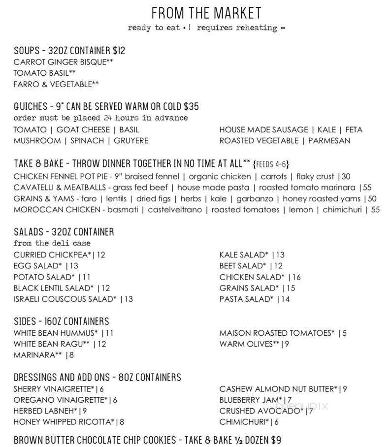 Maison Cafe & Market - Dana Point, CA menu_pic