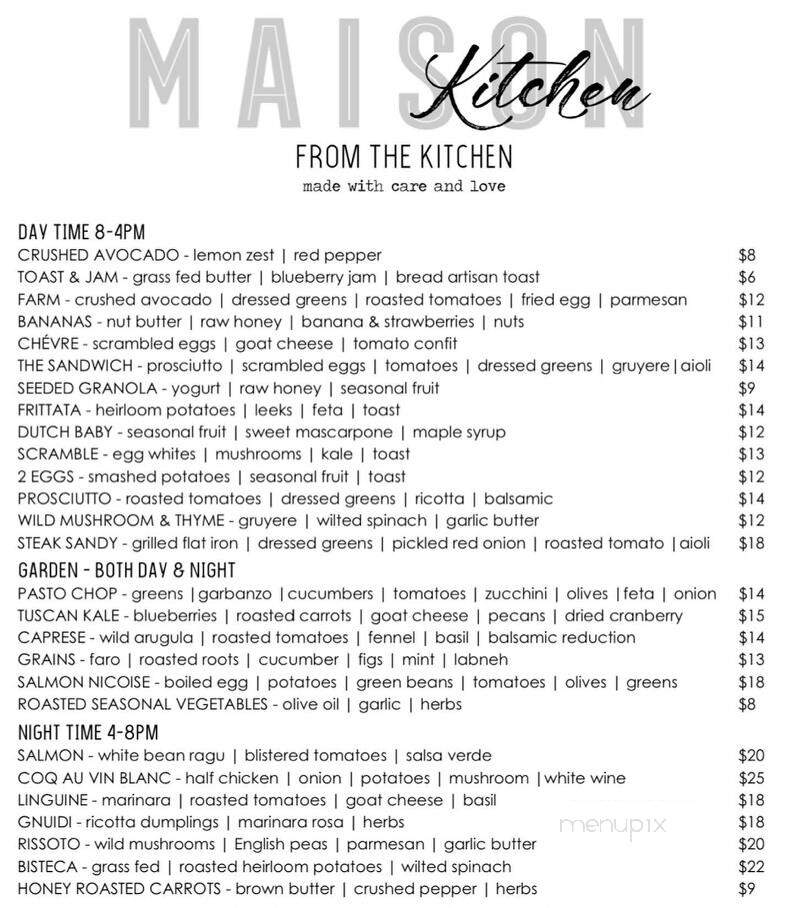 Maison Cafe & Market - Dana Point, CA menu_pic