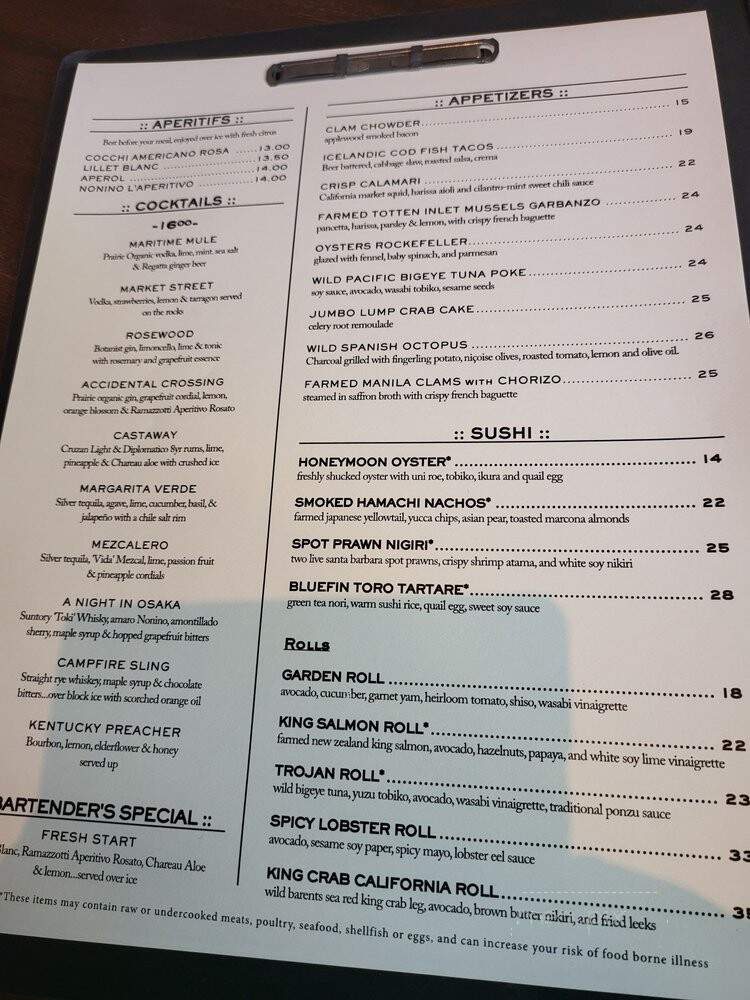 Water Grill - Denver, CO menu_pic