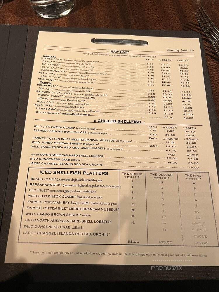 Water Grill - Denver, CO menu_pic