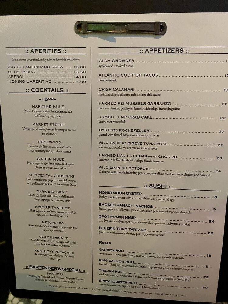 Water Grill - Denver, CO menu_pic