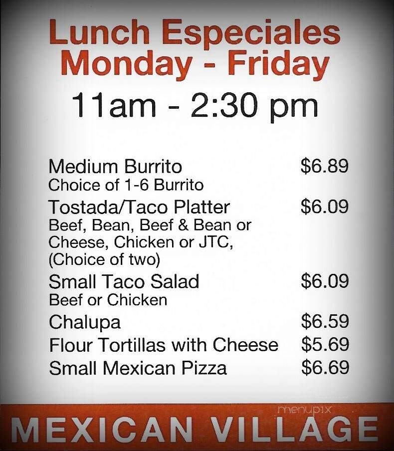 Mexican Village - Grand Forks, ND menu_pic