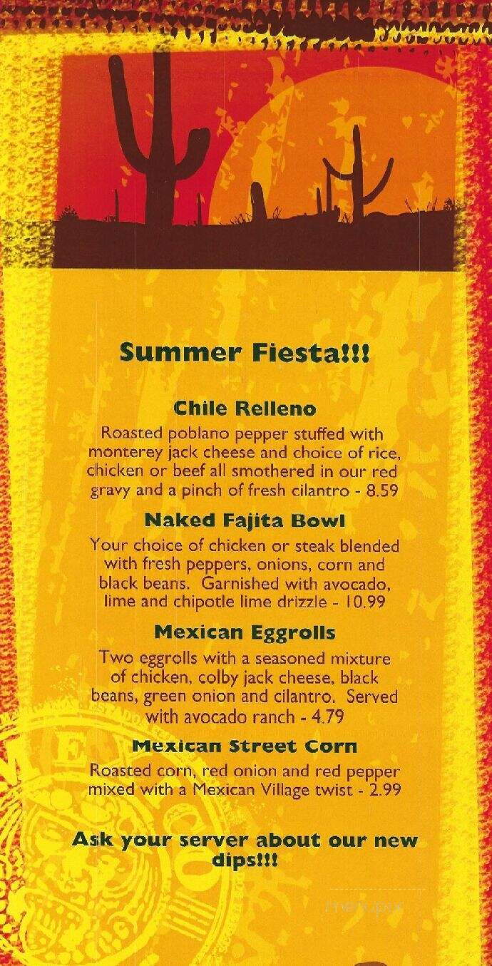 Mexican Village - Grand Forks, ND menu_pic