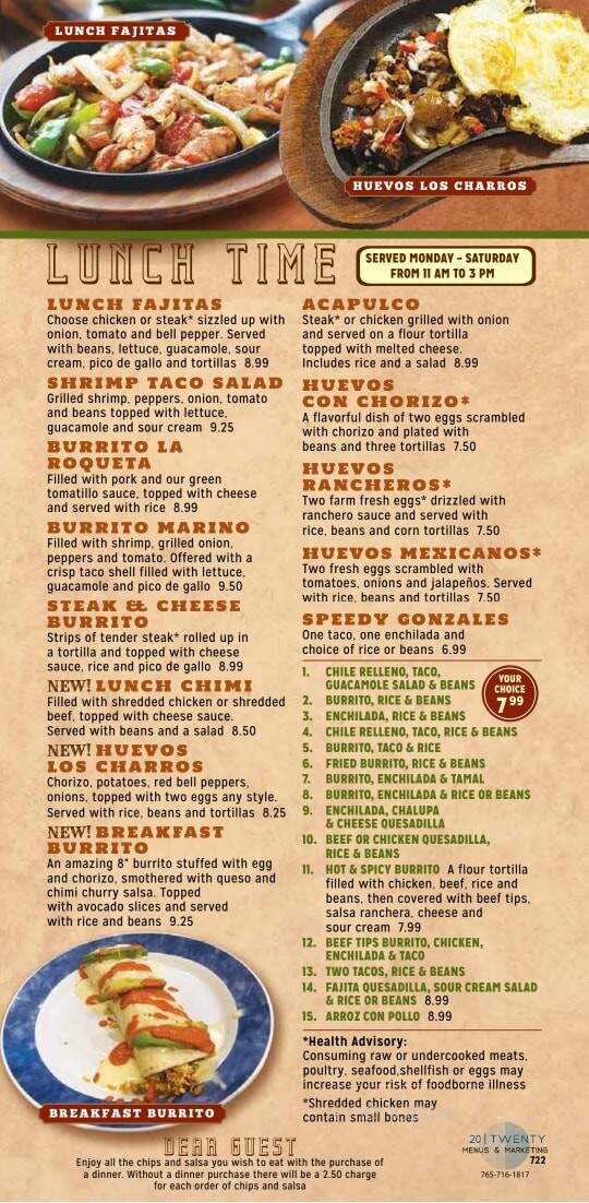 Los Charros D&G Mexican Grill & Bar - Greensburg, IN menu_pic