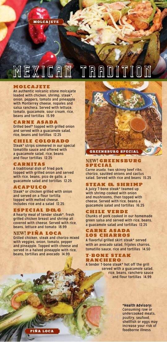 Los Charros D&G Mexican Grill & Bar - Greensburg, IN menu_pic
