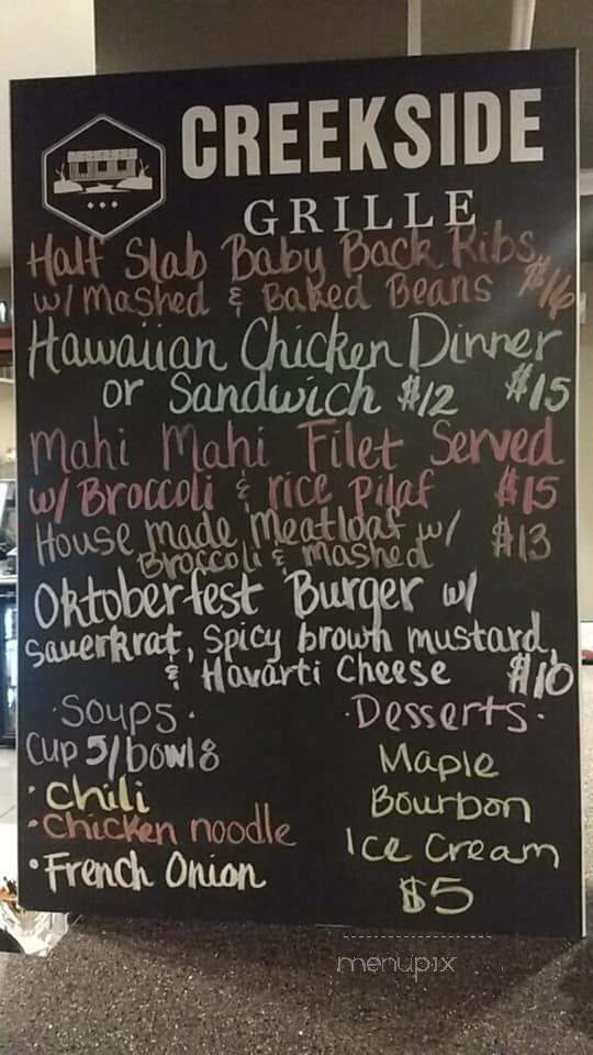 Creekside Grille - Vicksburg, MI menu_pic