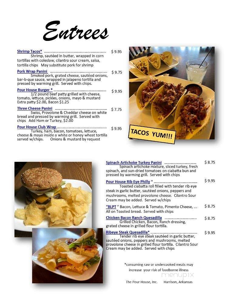 The Pour House - Harrison, AR menu_pic