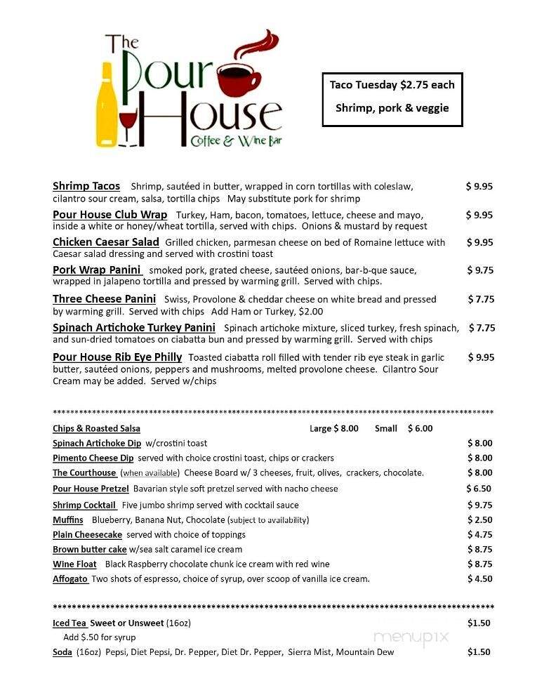 The Pour House - Harrison, AR menu_pic