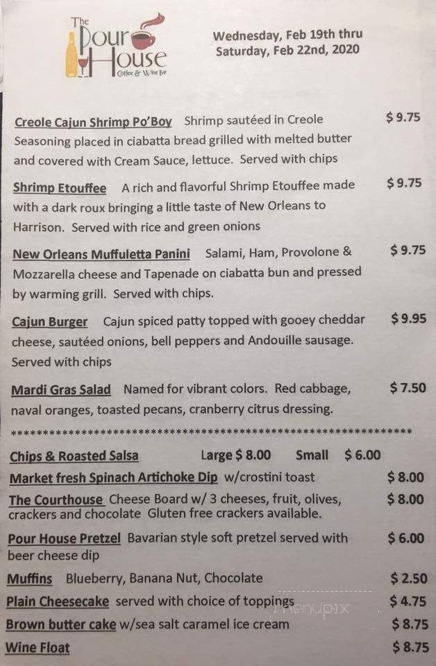 The Pour House - Harrison, AR menu_pic