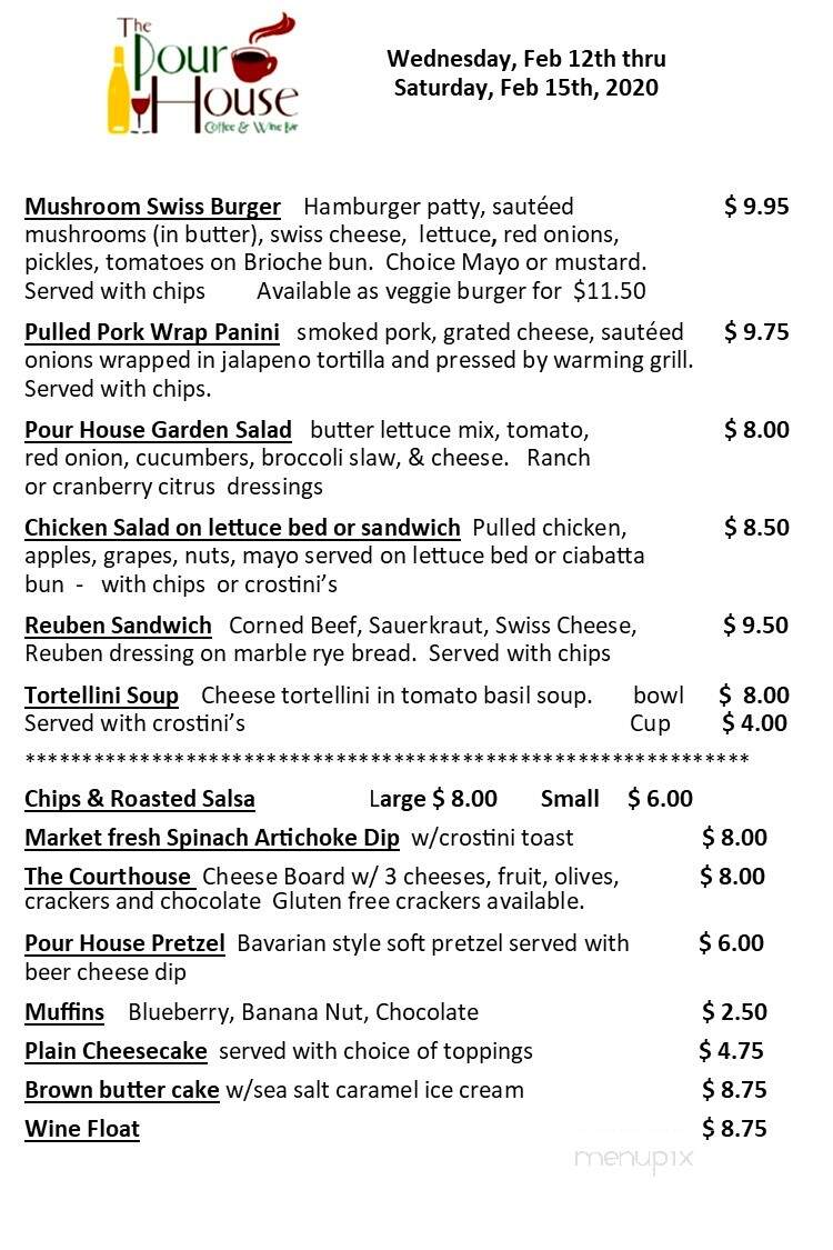 The Pour House - Harrison, AR menu_pic