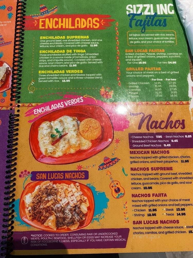 San Lucas Mexican Restaurant - Hiram, GA menu_pic
