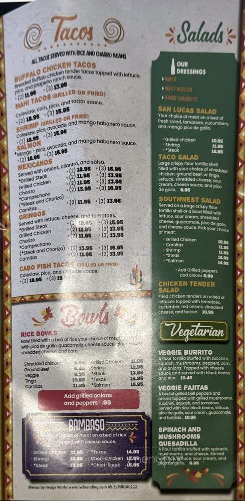 San Lucas Mexican Restaurant - Hiram, GA menu_pic