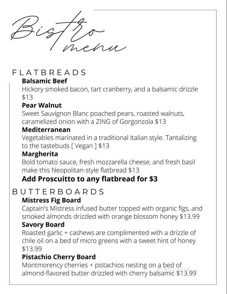 Captains Walk Winery - Green Bay, WI menu_pic