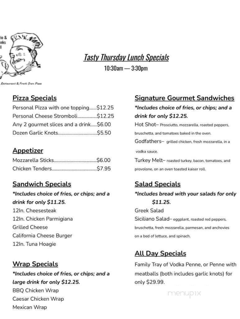 Mario & Franks II - Fieldsboro, NJ menu_pic