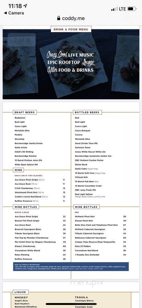 Wide Open Saloon - Sedalia, CO menu_pic