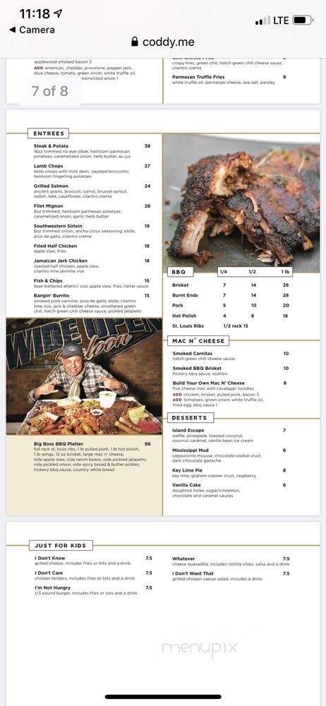 Wide Open Saloon - Sedalia, CO menu_pic