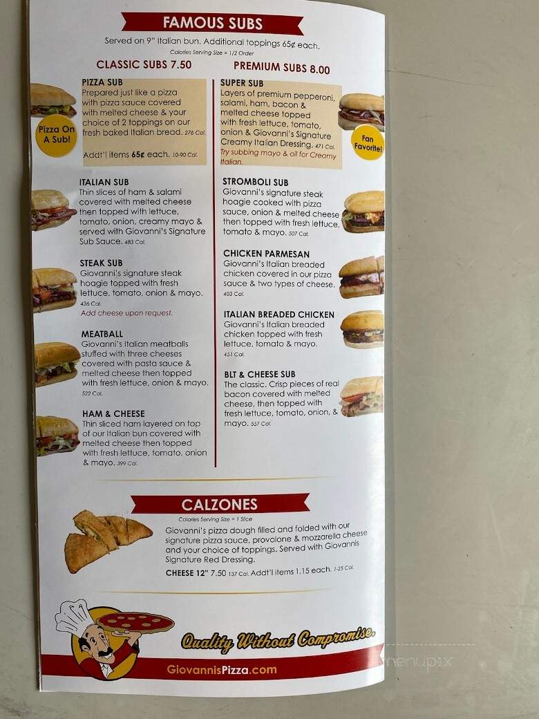 Giovanni's Pizza - Belpre, OH menu_pic