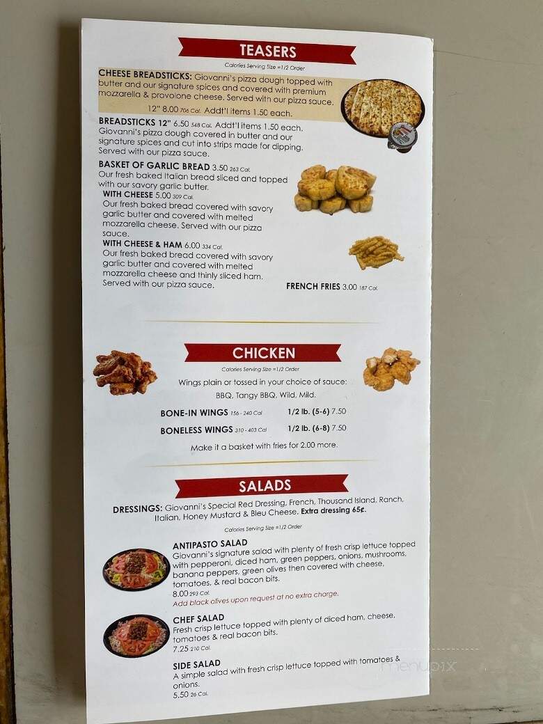 Giovanni's Pizza - Belpre, OH menu_pic