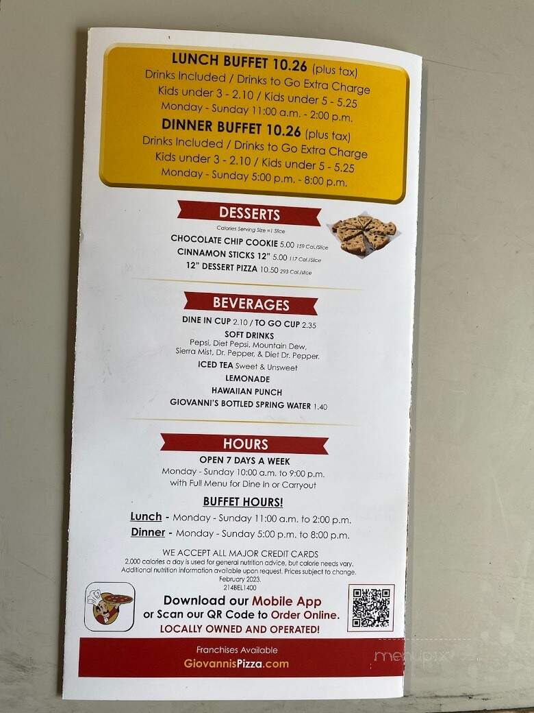 Giovanni's Pizza - Belpre, OH menu_pic