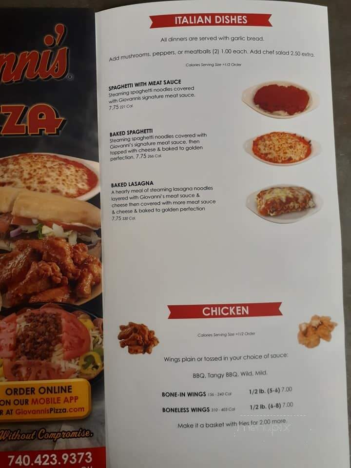 Giovanni's Pizza - Belpre, OH menu_pic