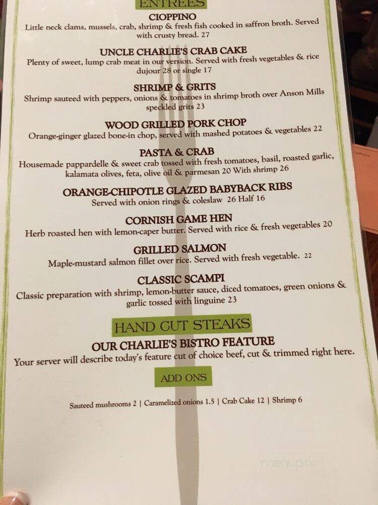 Uncle Charlie's Bistro - Chestertown, MD menu_pic