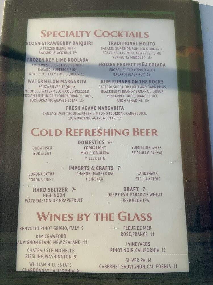 Bistro 245 - Key West, FL menu_pic