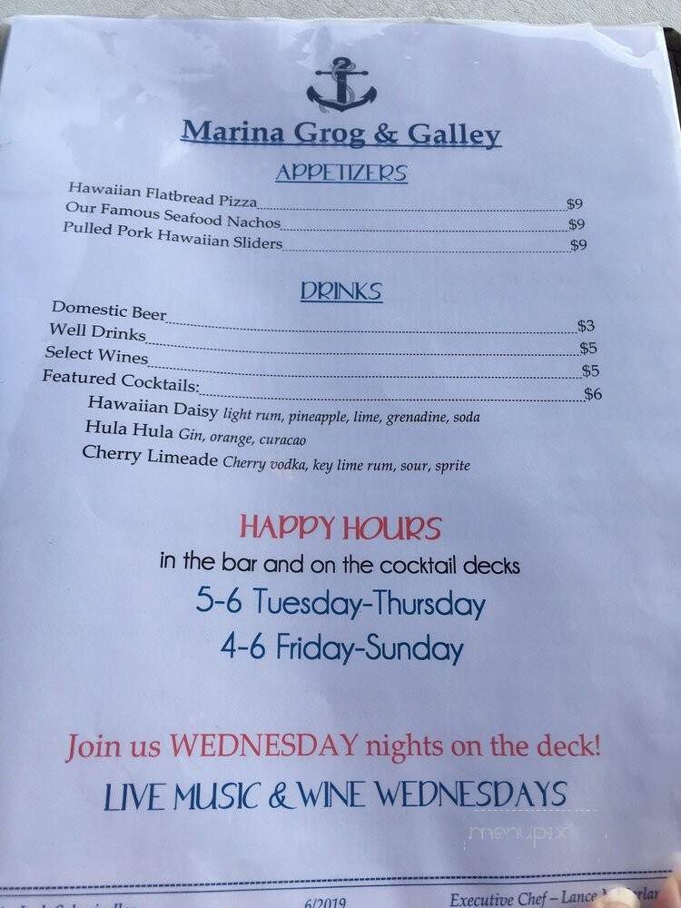 Marina Grog & Galley - Lake Lotawana, MO menu_pic