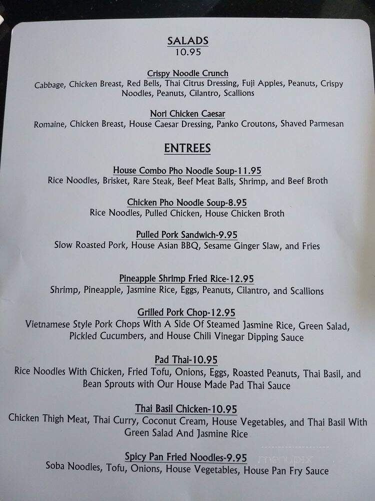 Nori Asian Kitchen + Grill - Oroville, CA menu_pic