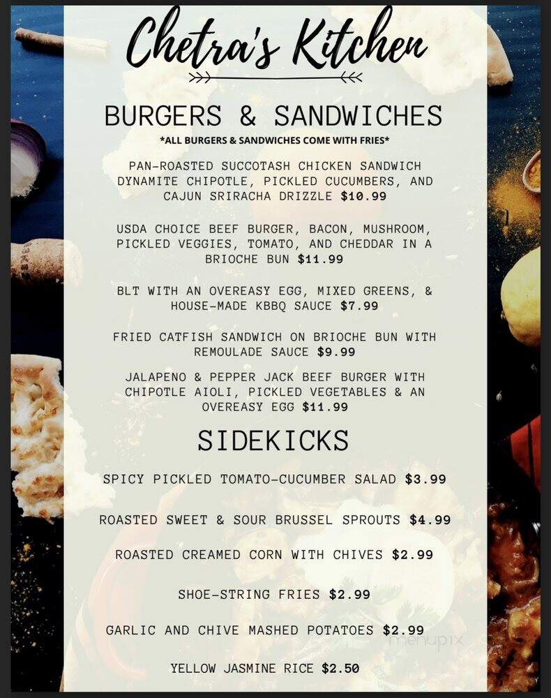 Chetras Kitchen - Bedford, TX menu_pic