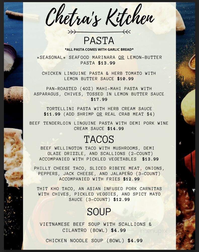 Chetras Kitchen - Bedford, TX menu_pic