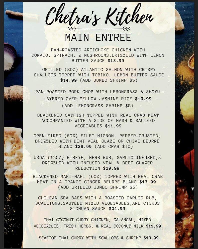 Chetras Kitchen - Bedford, TX menu_pic