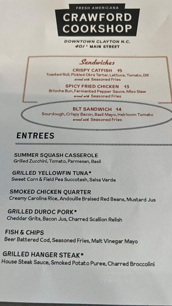Crawford Cookshop - Clayton, NC menu_pic