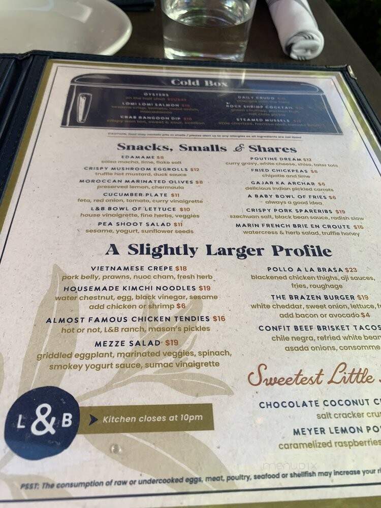 Lo & Behold Bar and Kitchen - Healdsburg, CA menu_pic