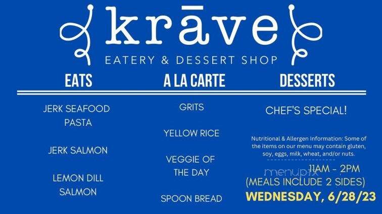 Krave Eatery & Dessert Shop - Centerville, GA menu_pic