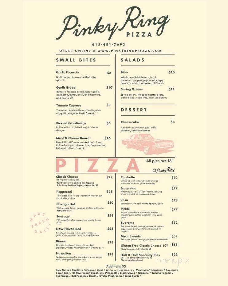 Pinky Ring Pizza - Madison, TN menu_pic