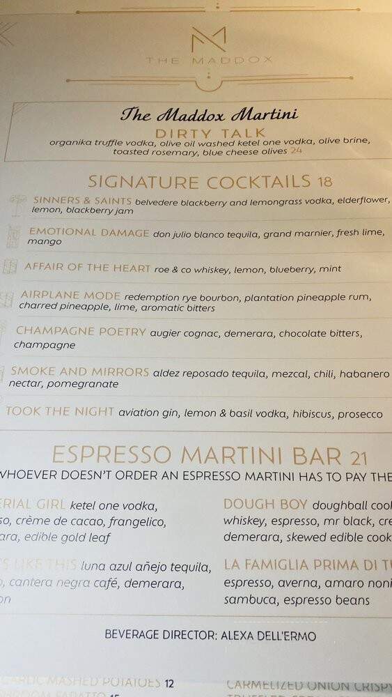 The Maddox - Montclair, NJ menu_pic