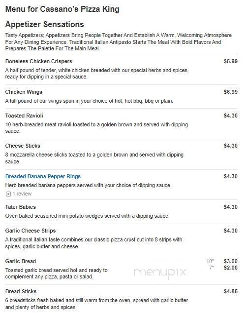 Cassano's Pizza King - Middletown, OH menu_pic