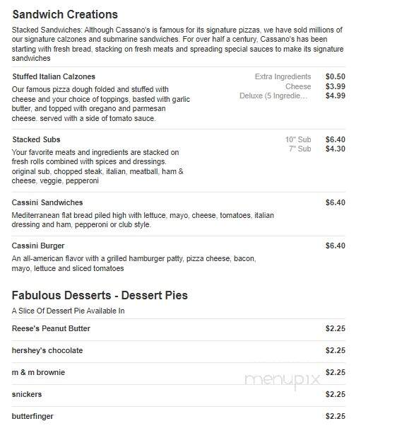 Cassano's Pizza King - Middletown, OH menu_pic