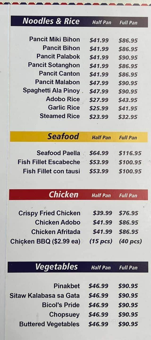 Nayong Filipino - Union City, CA menu_pic