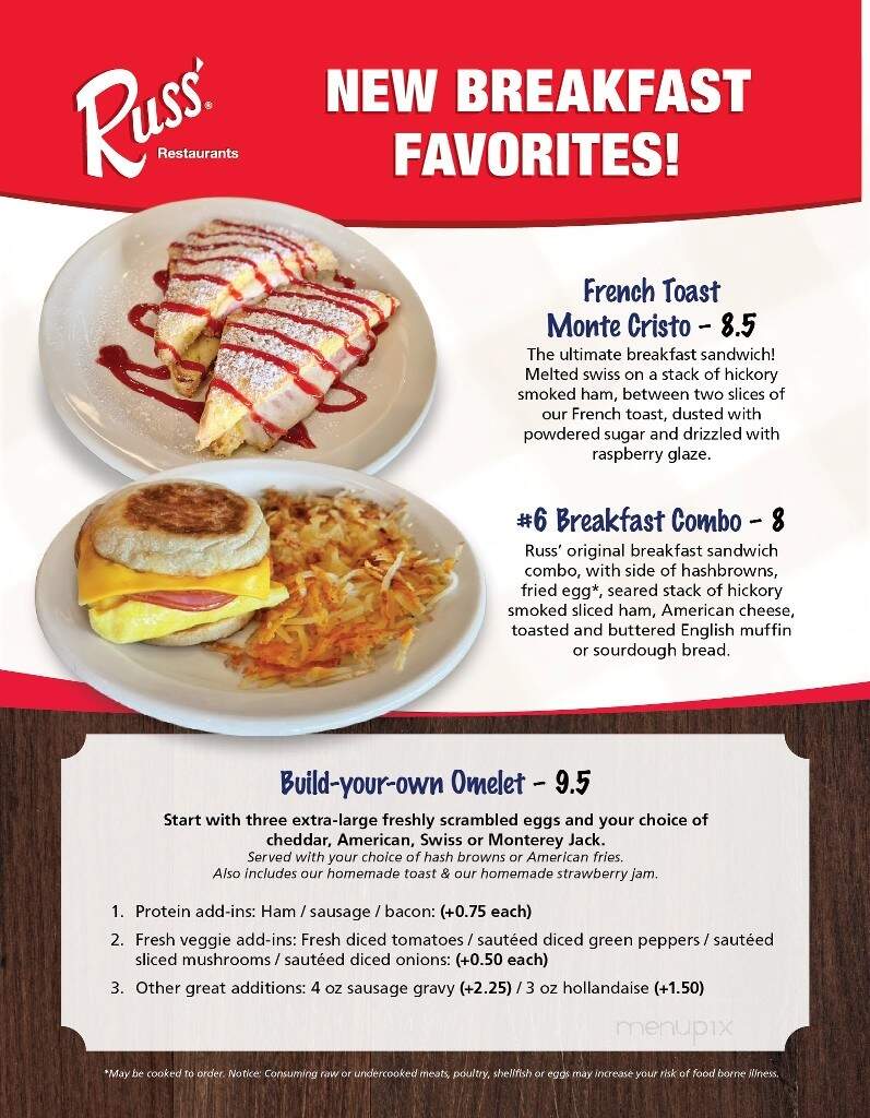 Russ' Restaurant - Grand Haven, MI menu_pic