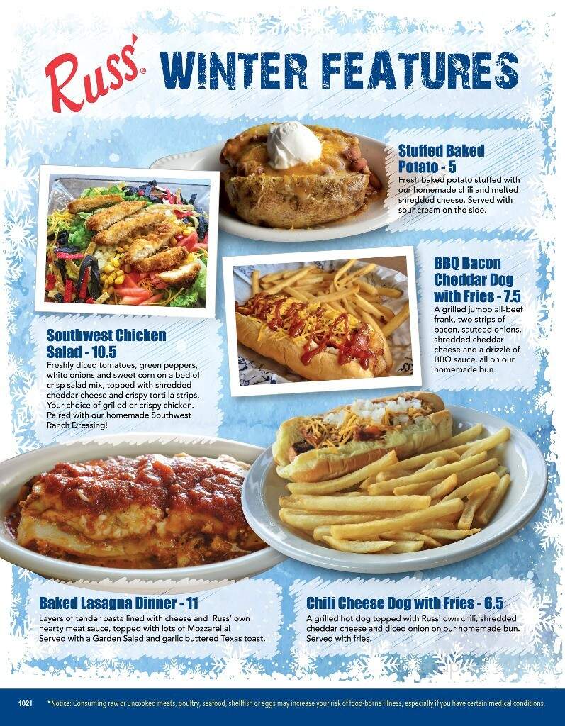 Russ' Restaurant - Grand Haven, MI menu_pic