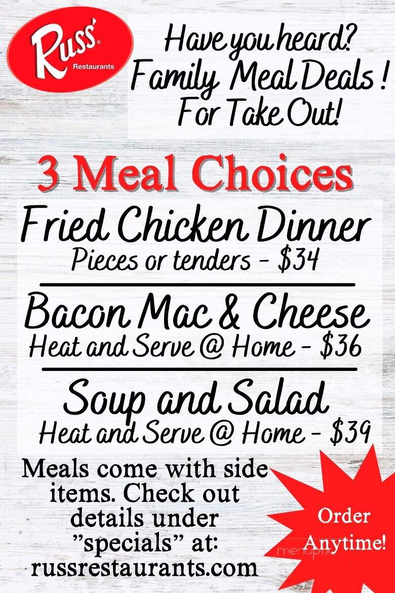 Russ' Restaurant - Grand Haven, MI menu_pic
