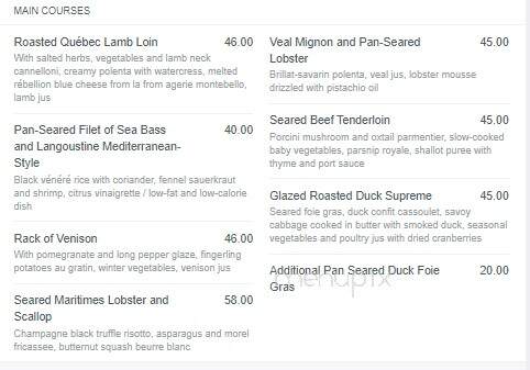 Banco-Casino du Lac Leamy - Gatineau, QC menu_pic