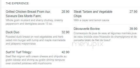 Banco-Casino du Lac Leamy - Gatineau, QC menu_pic