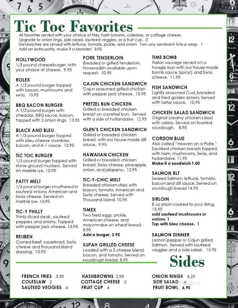 Tic-Toc - Cedar Rapids, IA menu_pic