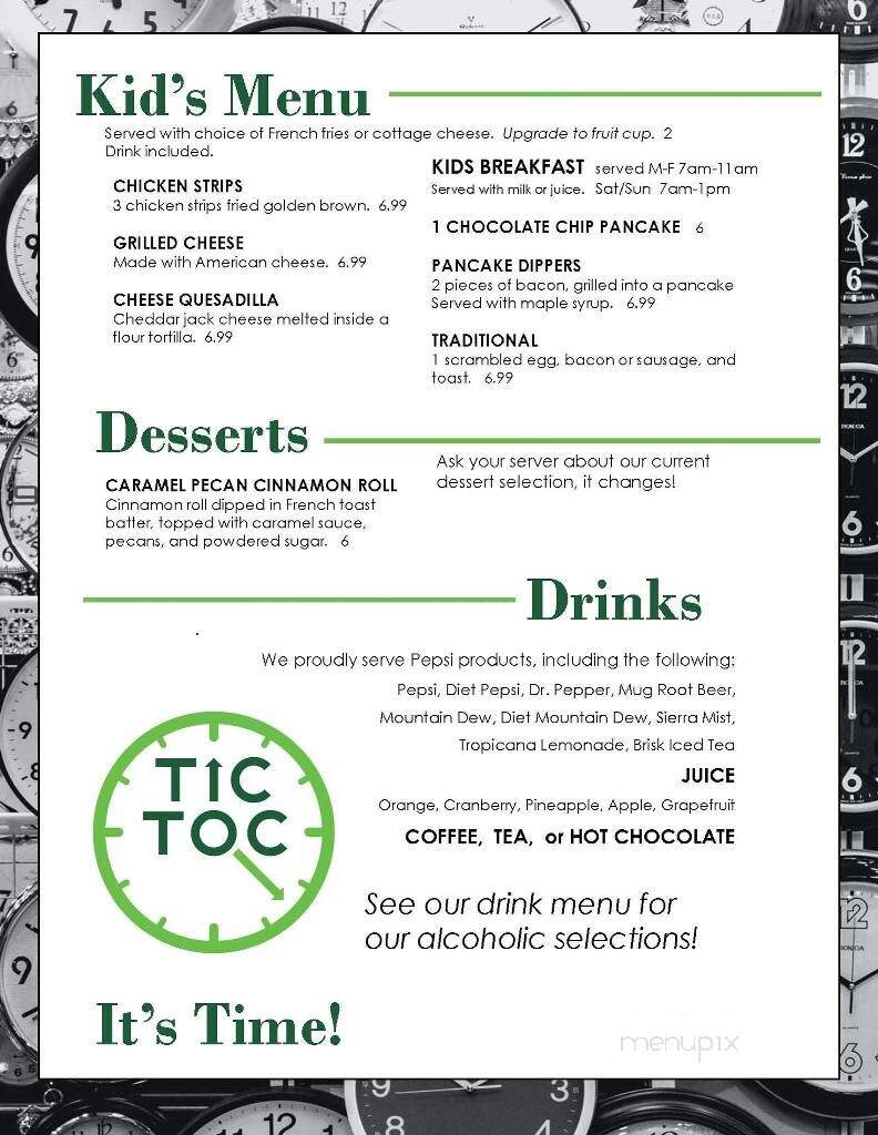 Tic-Toc - Cedar Rapids, IA menu_pic