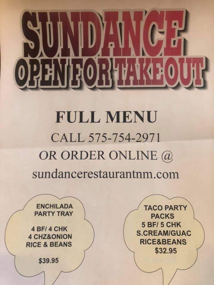 Sundance Mexican Restaurant - Red River, NM menu_pic
